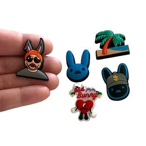 Bad Bunny shoe/croc charm 5 piece bundle NEW music artist trending unisex